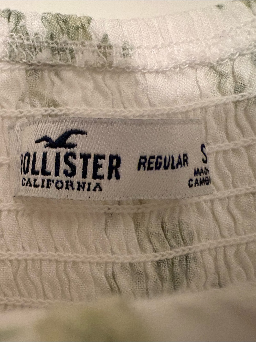 ❤️ Hollister Midi Dress in White with Sage Green Rose Print, Size Small (4-6) - Picture 6 of 7
